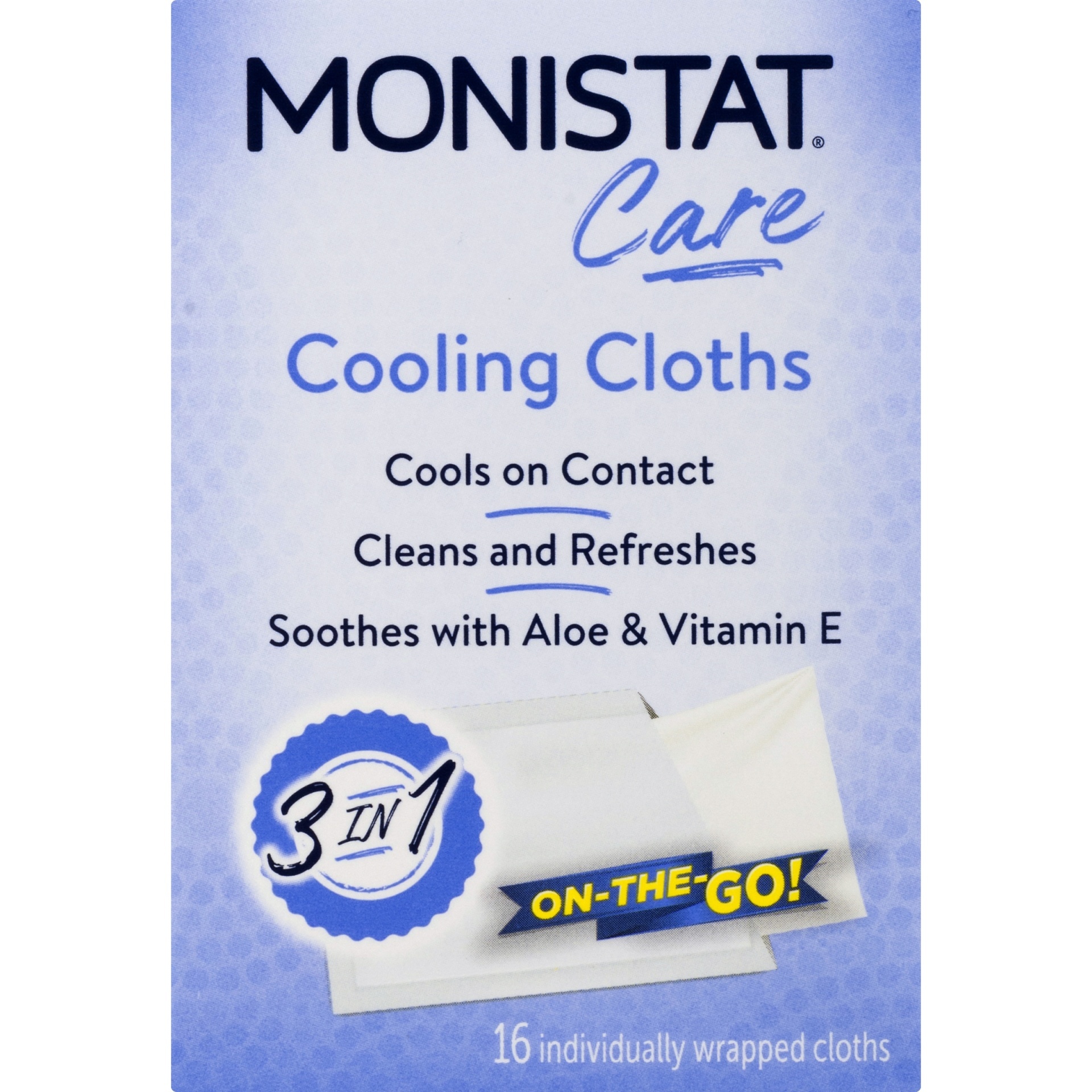 slide 1 of 3, Monistat Yeast Infection Treatment Cooling Cloths, 16 ct