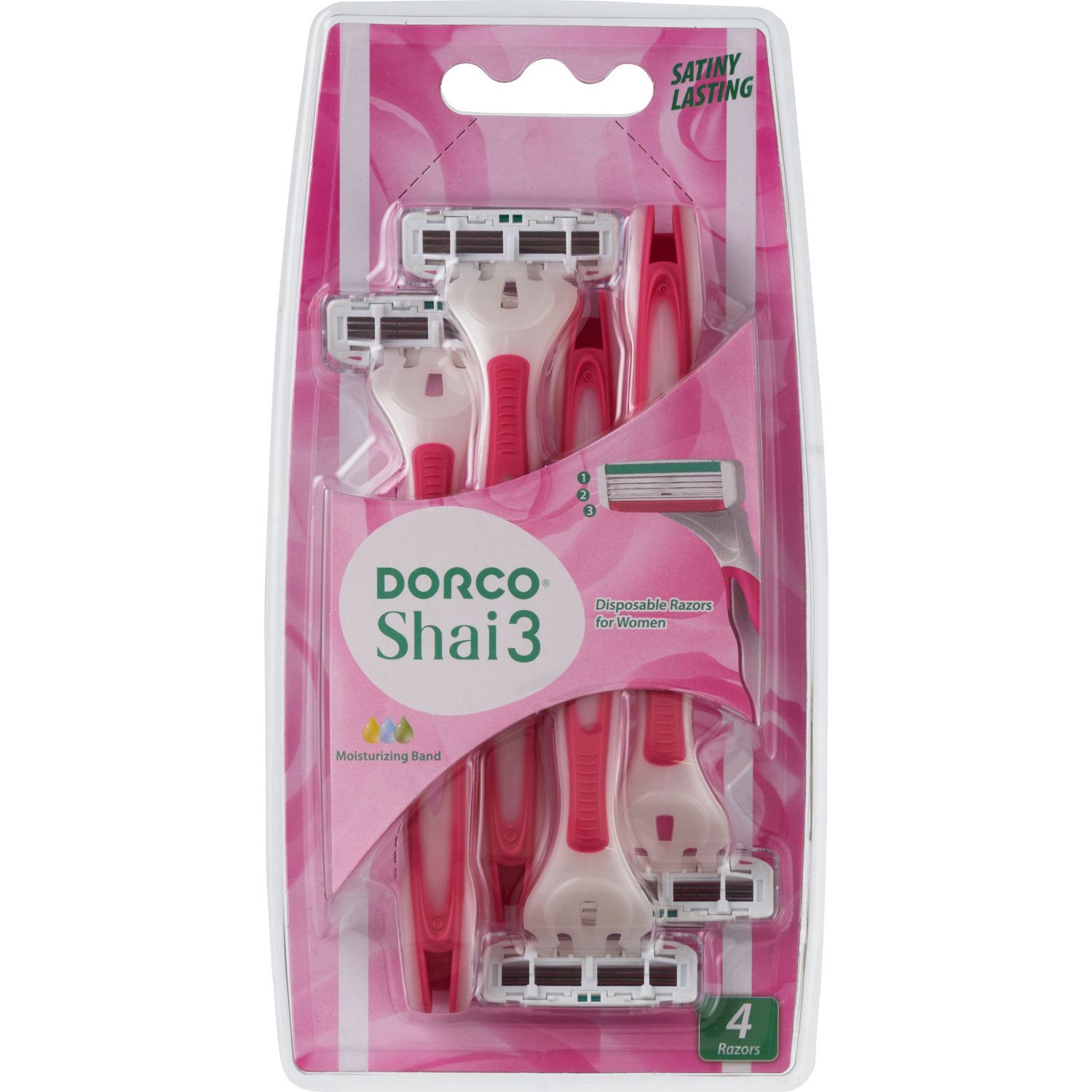 slide 1 of 1, Pace Disposable Razors For Women 3 Blades, 4 ct