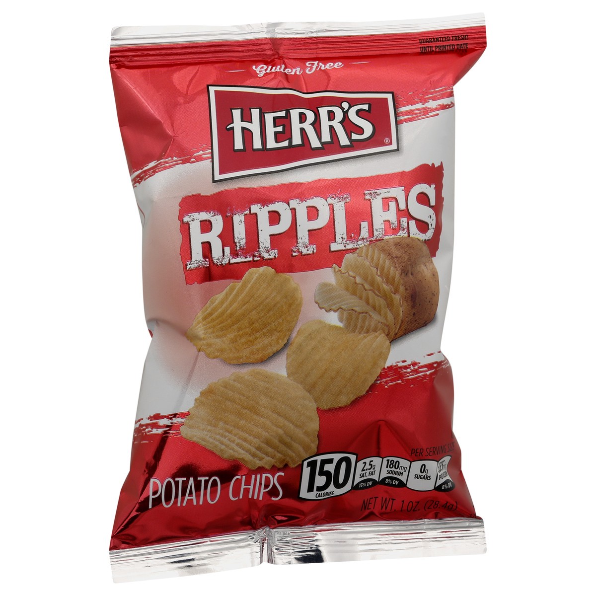 slide 6 of 10, Herr's Ripples Potato Chips 1 oz, 1 oz