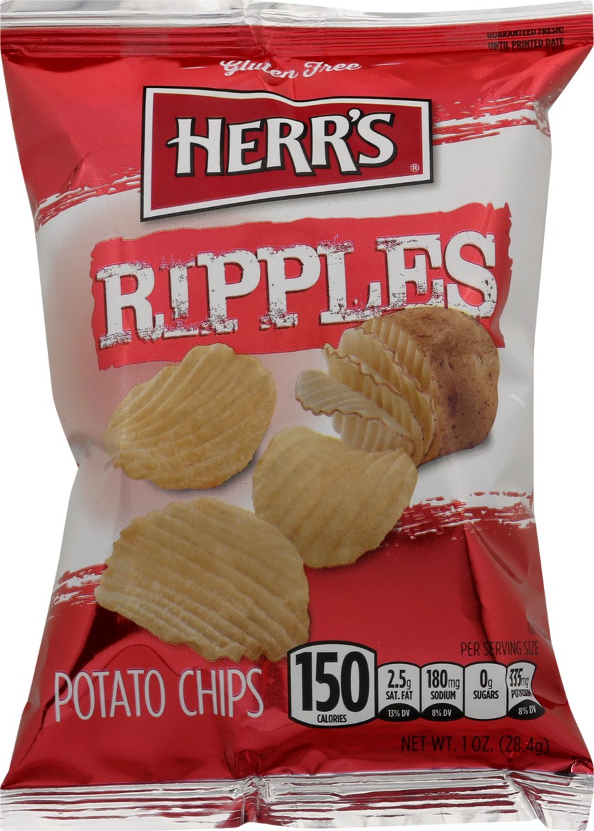 slide 9 of 10, Herr's Ripples Potato Chips 1 oz, 1 oz