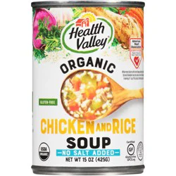 Health Valley No Salt Added Chicken and Rice Soup 15 oz. Can