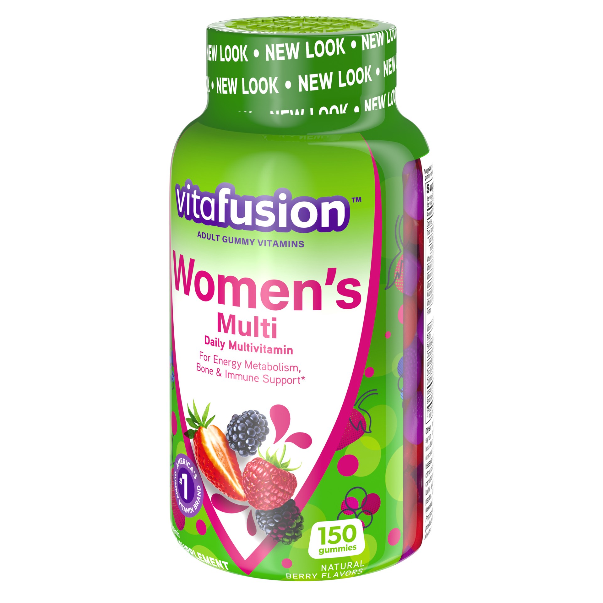 slide 2 of 5, vitafusion Women's Daily Gummy Multivitamin: vitamin C & E, Delicious Berry Flavors, 150ct (75 day supply), from America's number one Gummy Vitamin Brand, 