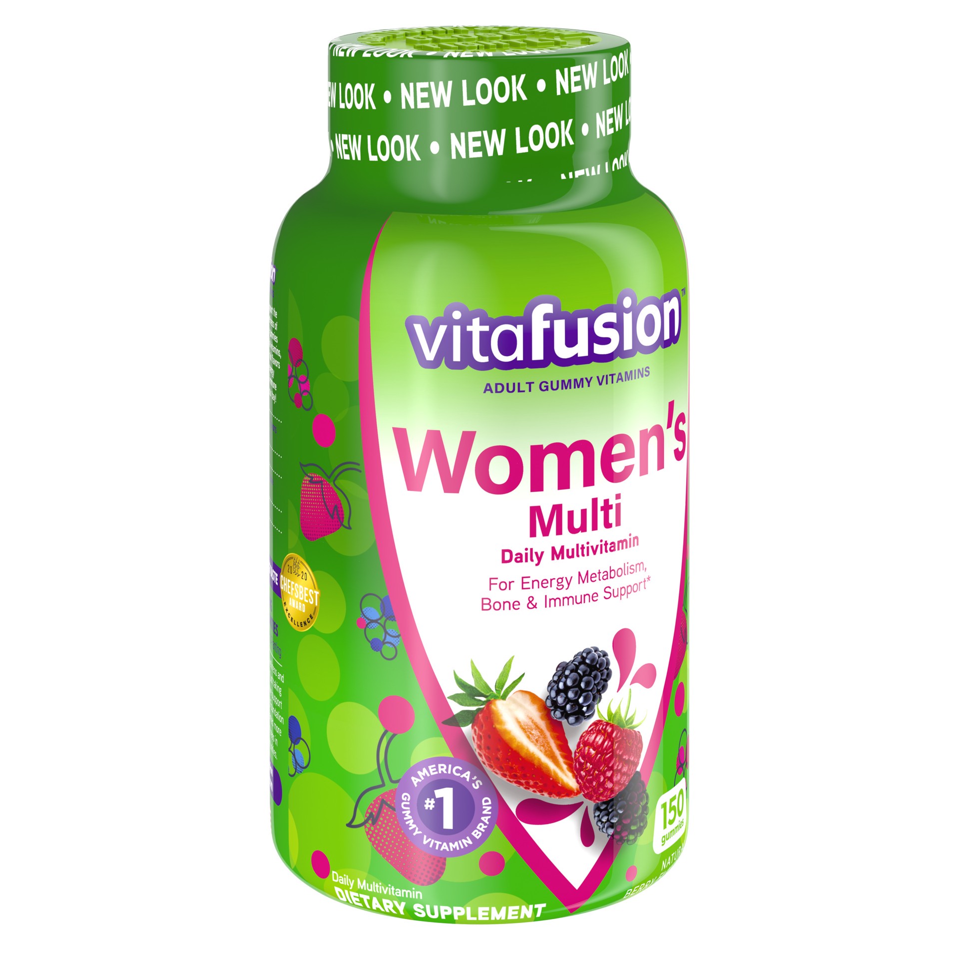 slide 3 of 5, vitafusion Women's Daily Gummy Multivitamin: vitamin C & E, Delicious Berry Flavors, 150ct (75 day supply), from America's number one Gummy Vitamin Brand, 