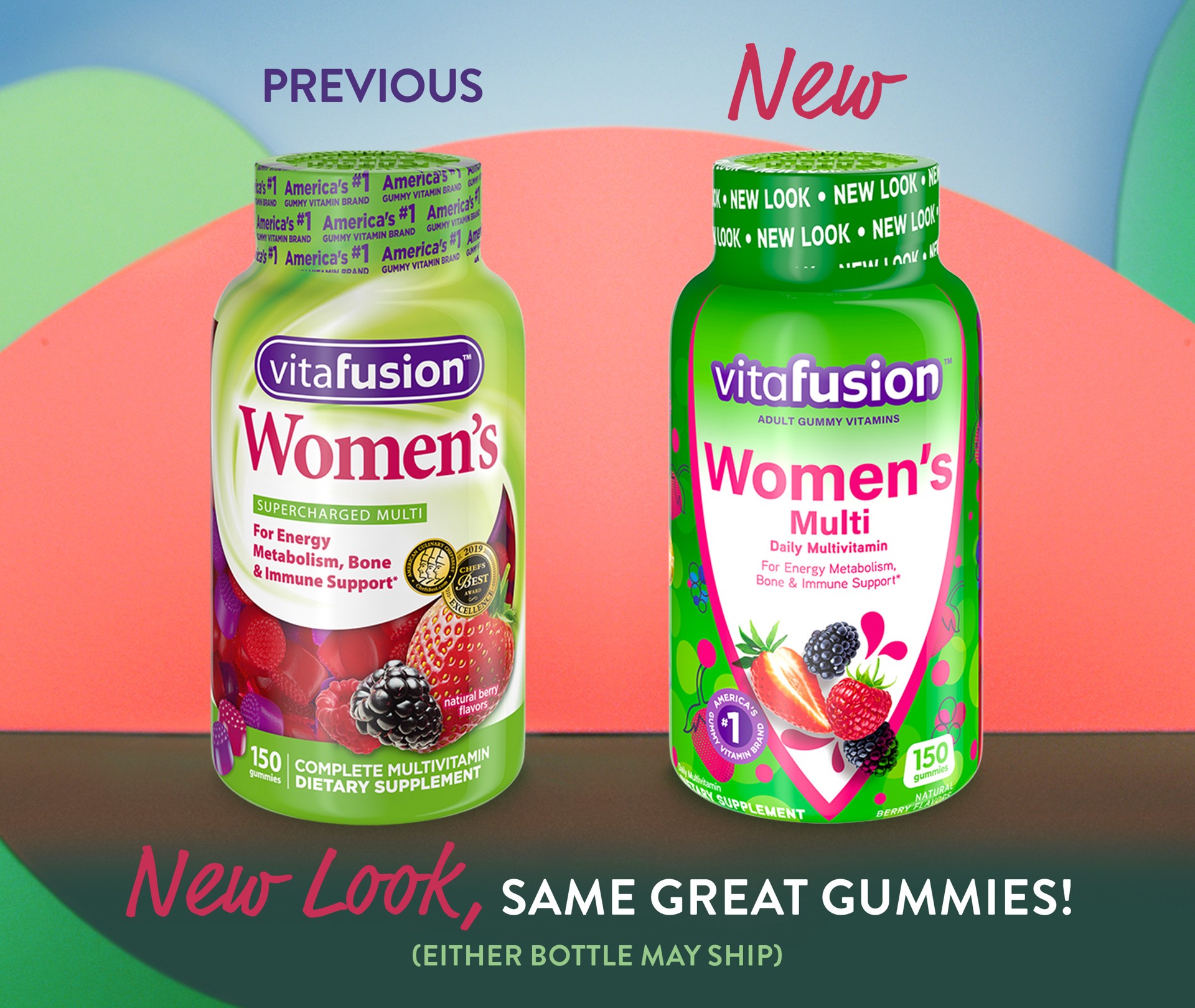 slide 4 of 5, vitafusion Women's Daily Gummy Multivitamin: vitamin C & E, Delicious Berry Flavors, 150ct (75 day supply), from America's number one Gummy Vitamin Brand, 