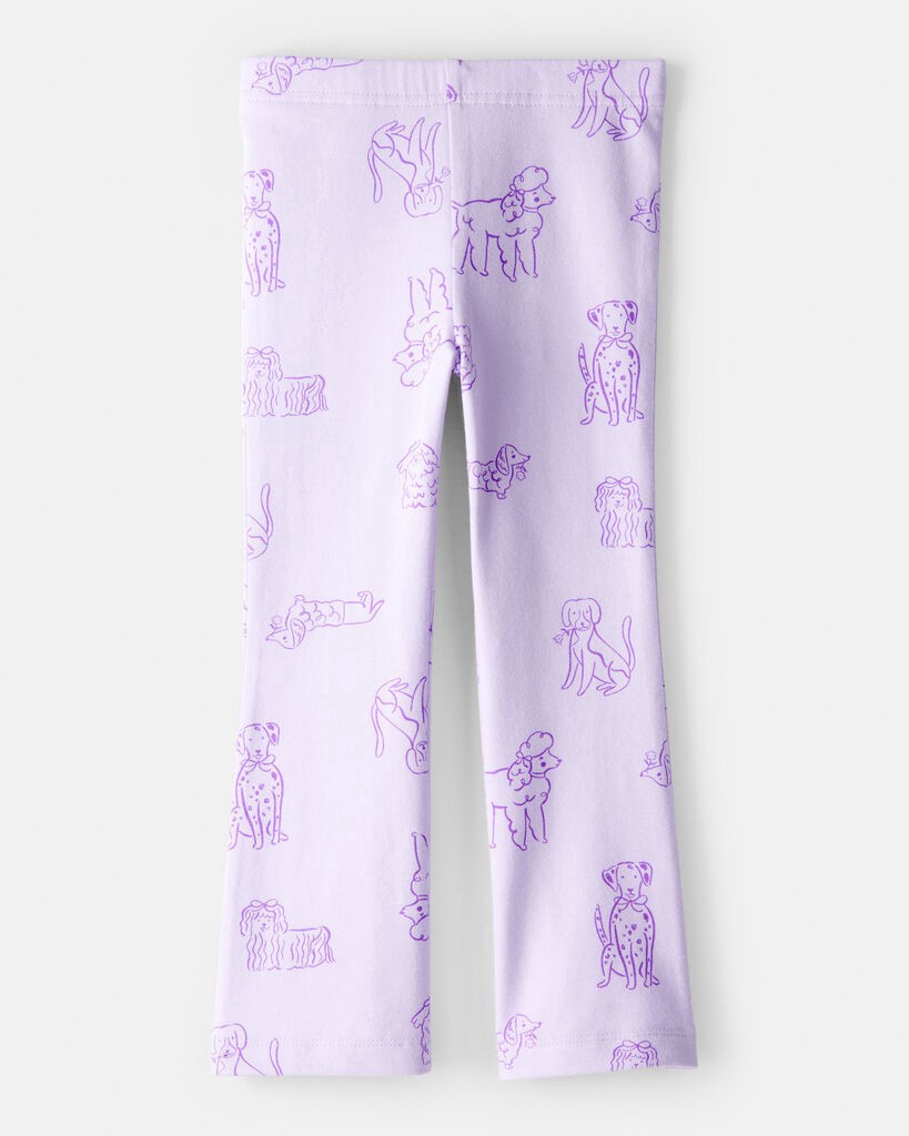 slide 3 of 3, Carter's Carters Toddler Girl Dog Print Flare Pull-On Stretch Leggings - Purple Lavender 2T, 1 ct