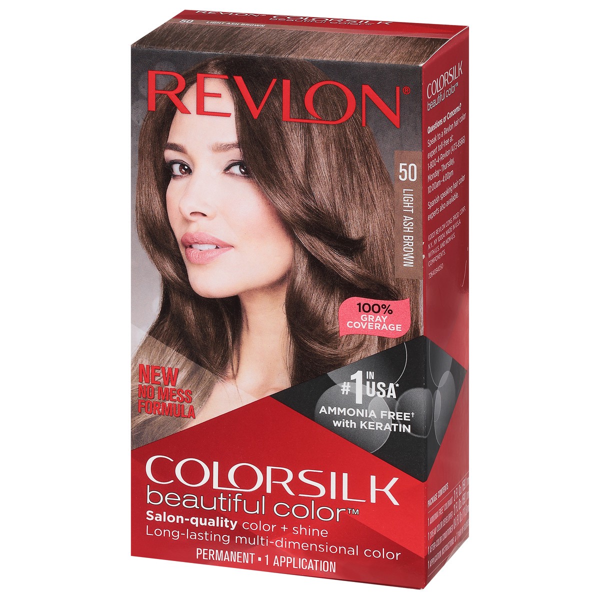slide 3 of 9, Revlon Colorsilk 50 Lt Ash Brown, 1 ct