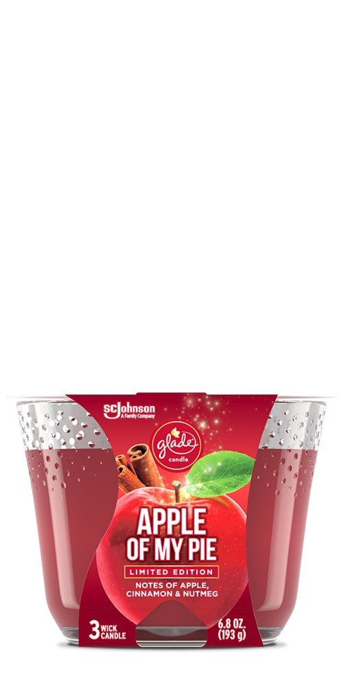 slide 1 of 1, Glade Apple Of My Pie 3 Wick Candle, 6.8 oz