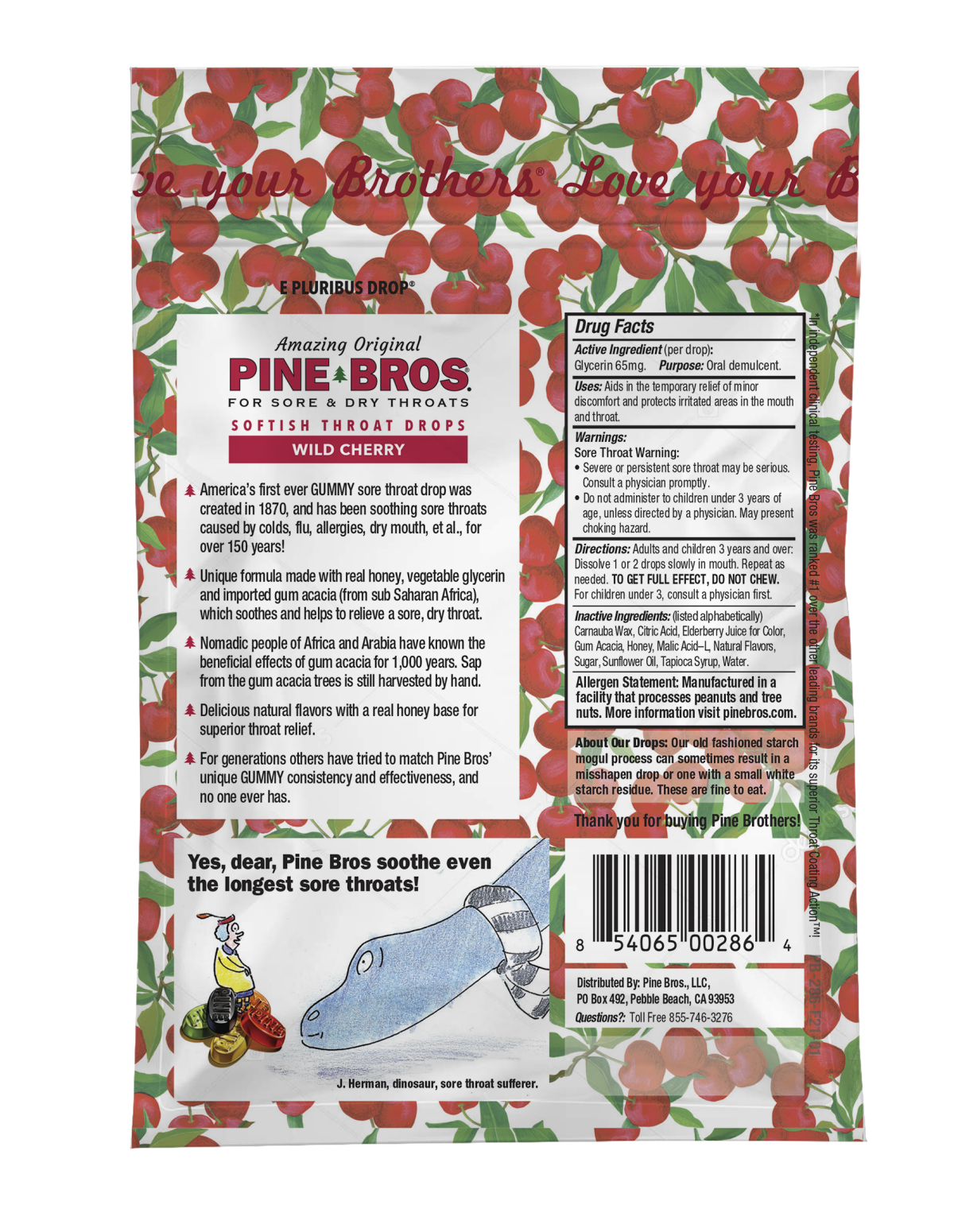 slide 5 of 5, Pine Bros Throat Drops Wild Cherry, 30 ct