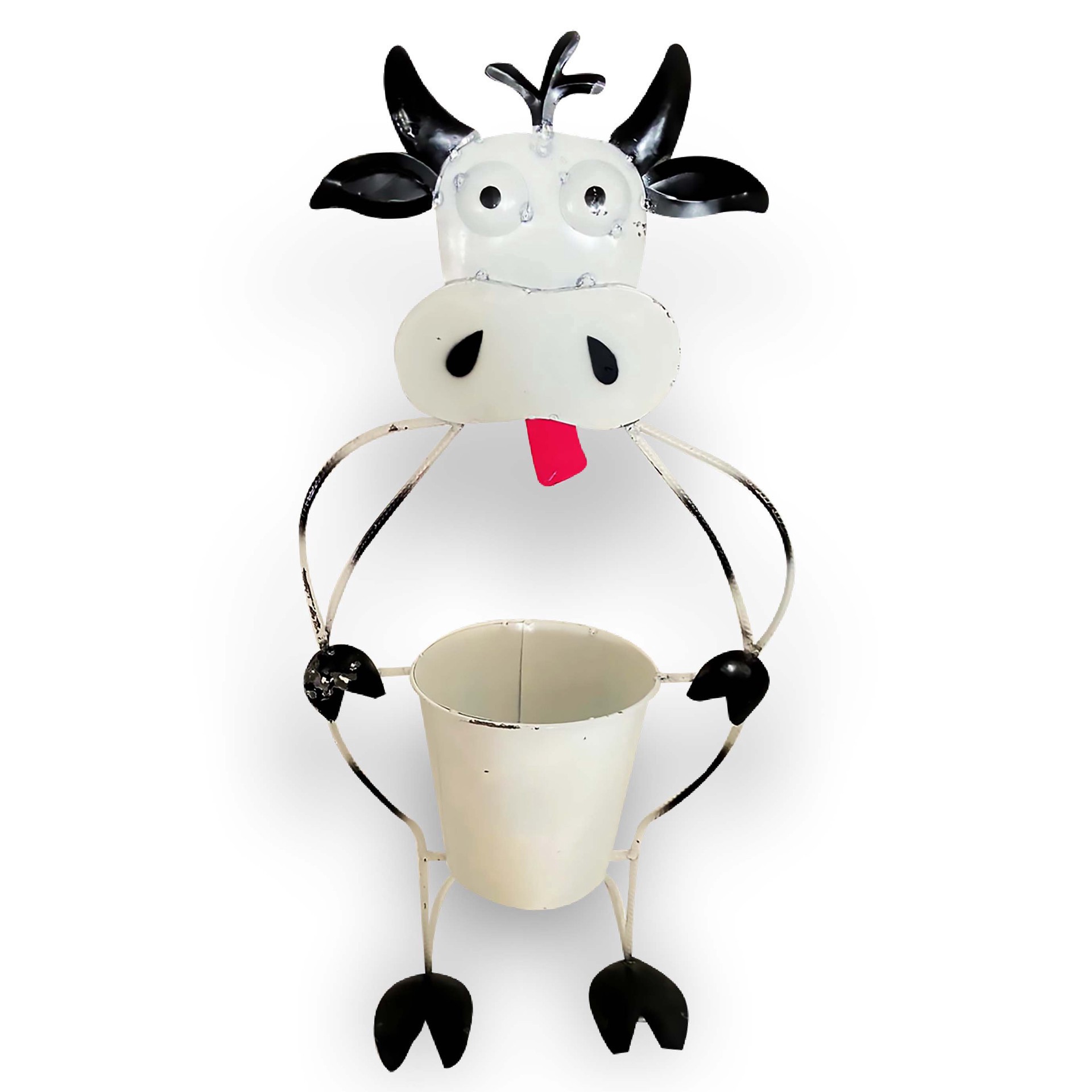 slide 1 of 1, Creative Decor Sourcing Metal Cow Pot Holder, 35 in