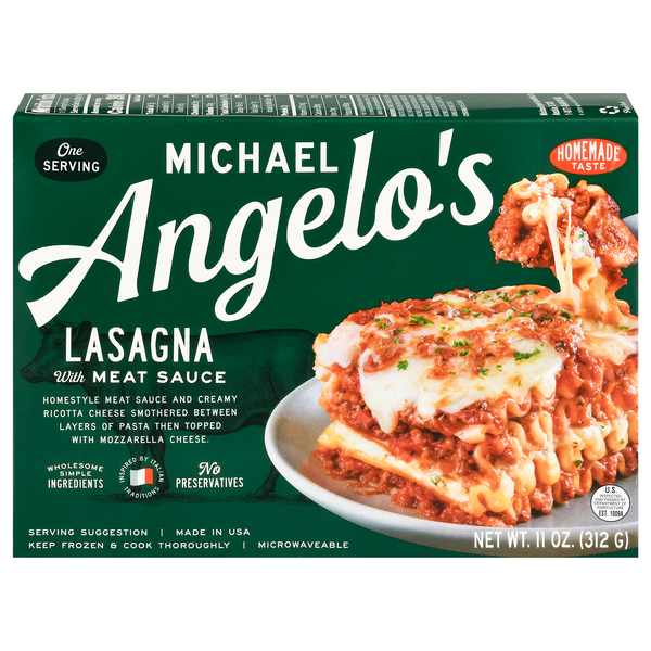 slide 1 of 1, Michael Angelo's Lasagna With Meat Sauce, 11 oz