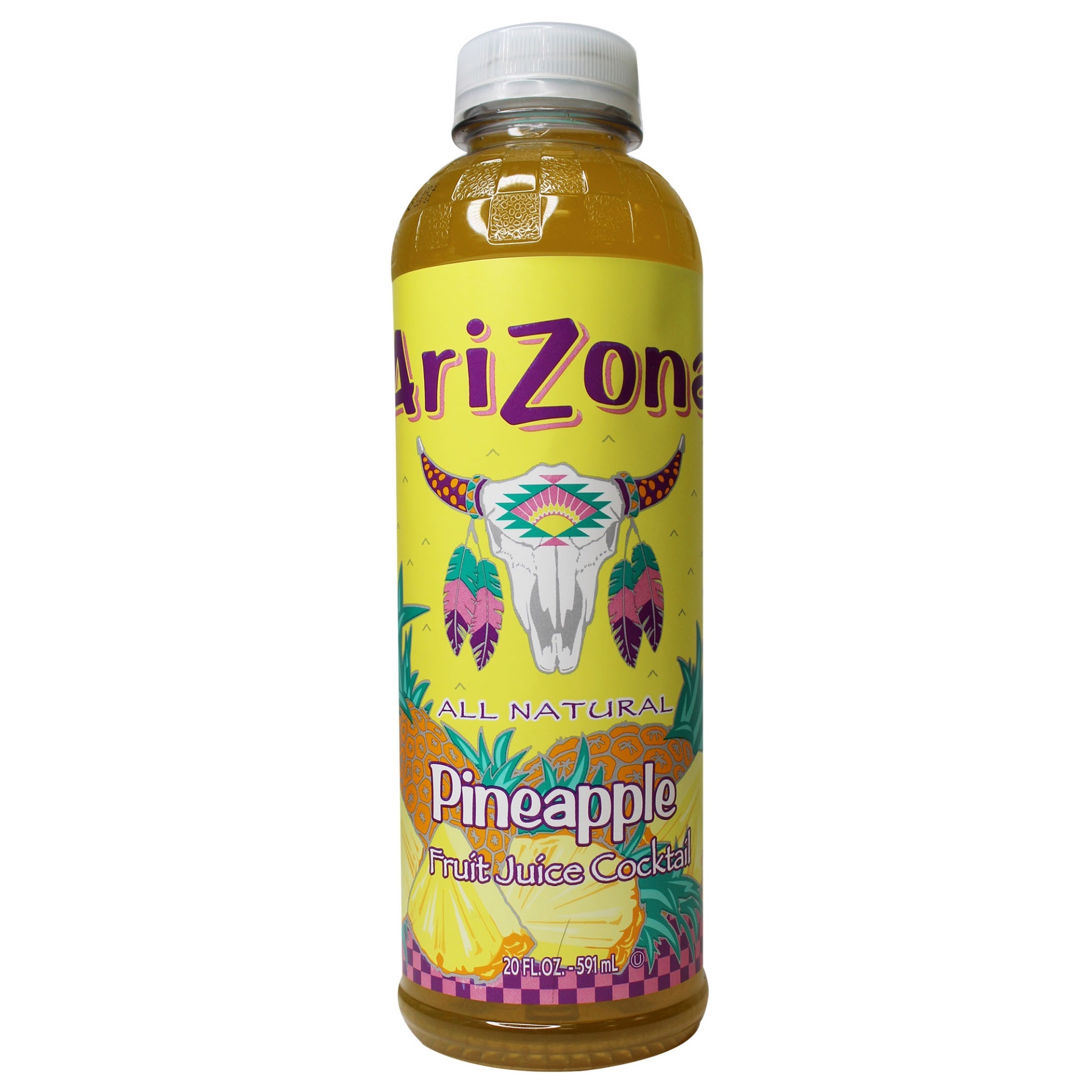 slide 1 of 1, AriZona Pineapple Fruit Juice Cocktail - 20 oz, 20 oz