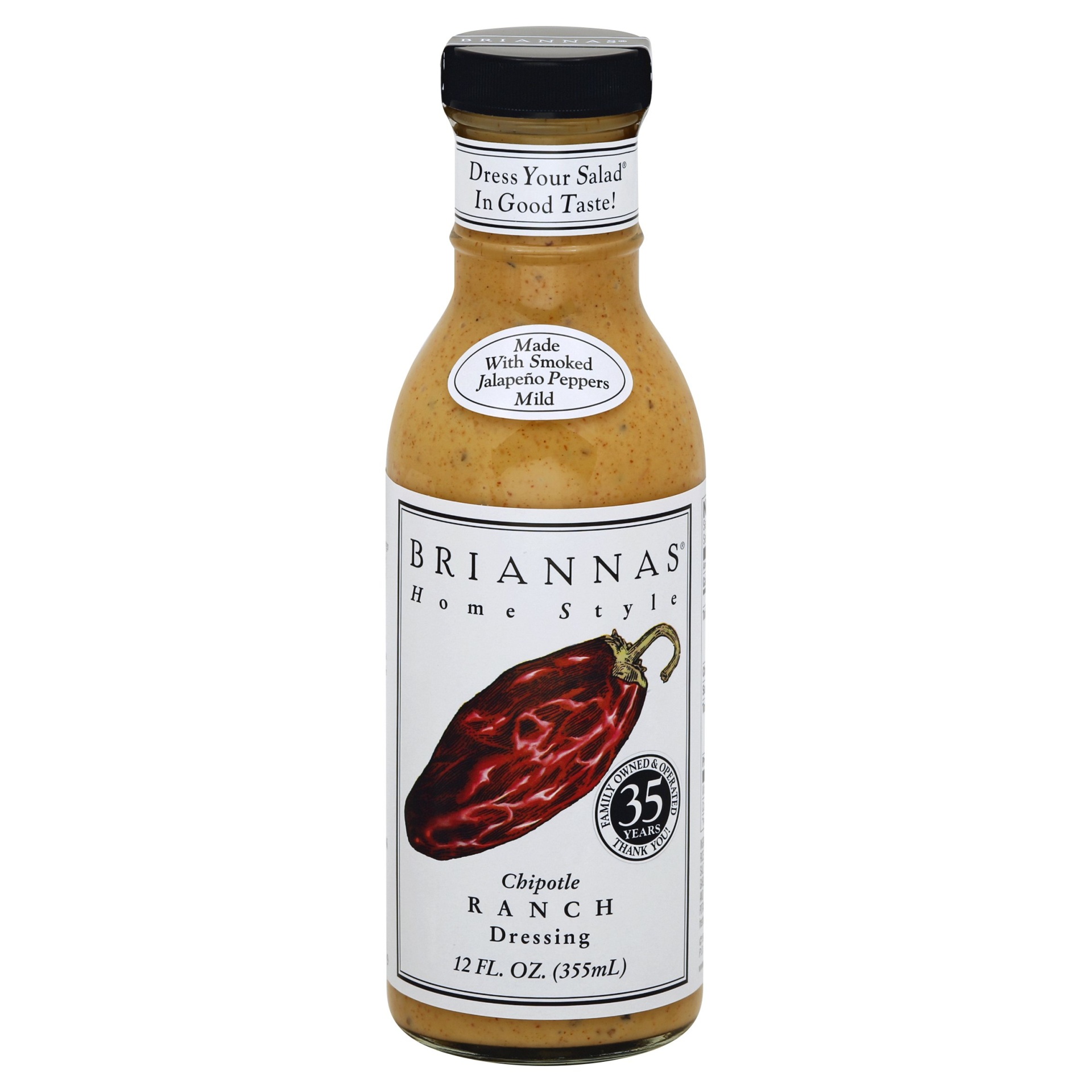 slide 1 of 18, BRIANNAS Home Style Dressing Chipotle Ranch, 12 fl oz