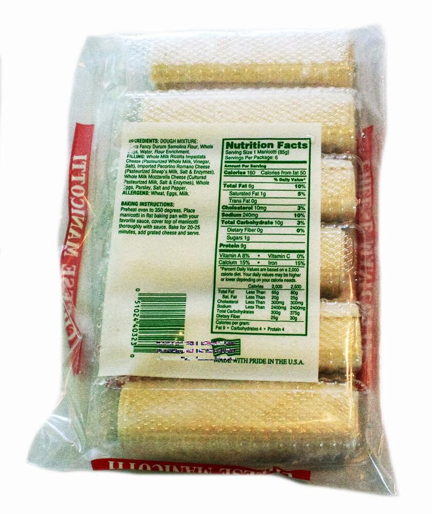 slide 2 of 2, John's Ravioli Cheese Manicotti, 18 oz