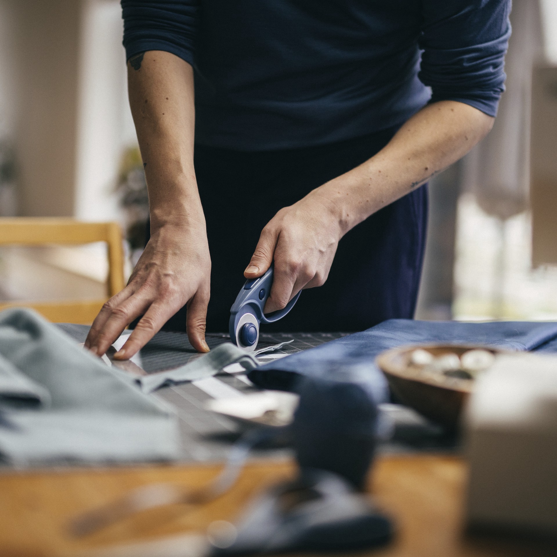 slide 3 of 9, Fiskars Manufacturing Fiskars 45mm Blue Loop Rotary Cutter, 45 mm