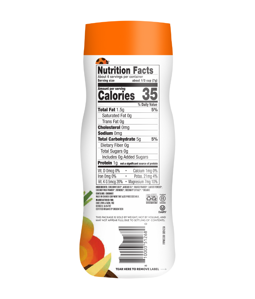 slide 2 of 2, Once Upon a Farm™ Mango Carrot & Coconut Organic Fruit & Veggie Puffs, 1.5 oz