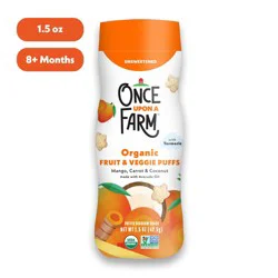 Once Upon a Farm Mango Carrot & Coconut Organic Baby Puffs, 1.5 oz
