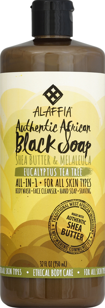 slide 1 of 1, Alaffia Soap African Black Eucalyptus Tea Tree, 32 fl oz