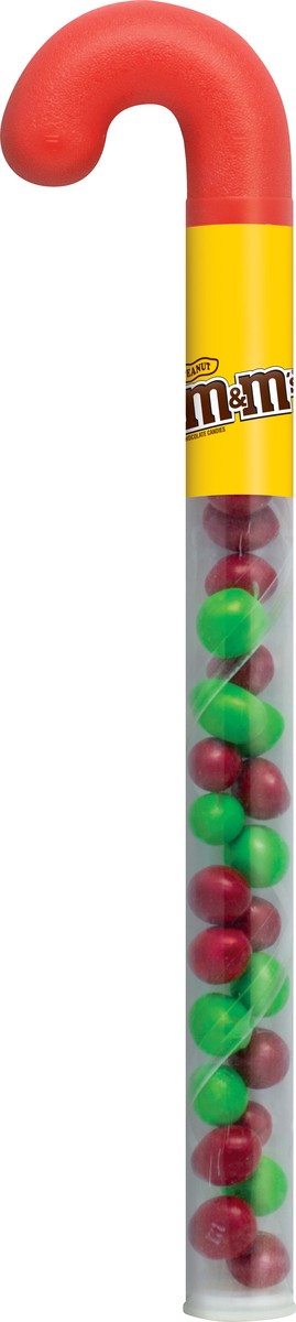slide 1 of 5, M&M's Holiday Peanut Milk Chocolate Christmas Candy Cane, 2.12 oz, 2.12 oz