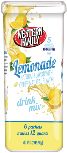 slide 1 of 1, Western Family Drink Mix Lemonade Sugar Free, 3.2 oz