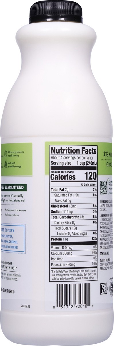 slide 13 of 14, Green Valley Creamery Green Valley Kefir, Lactose Free, Lowfat, Plain, 1% Milkfat, 32 fl oz