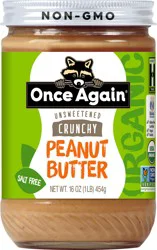 Once Again Unsweetened Salt Free Crunchy Peanut Butter