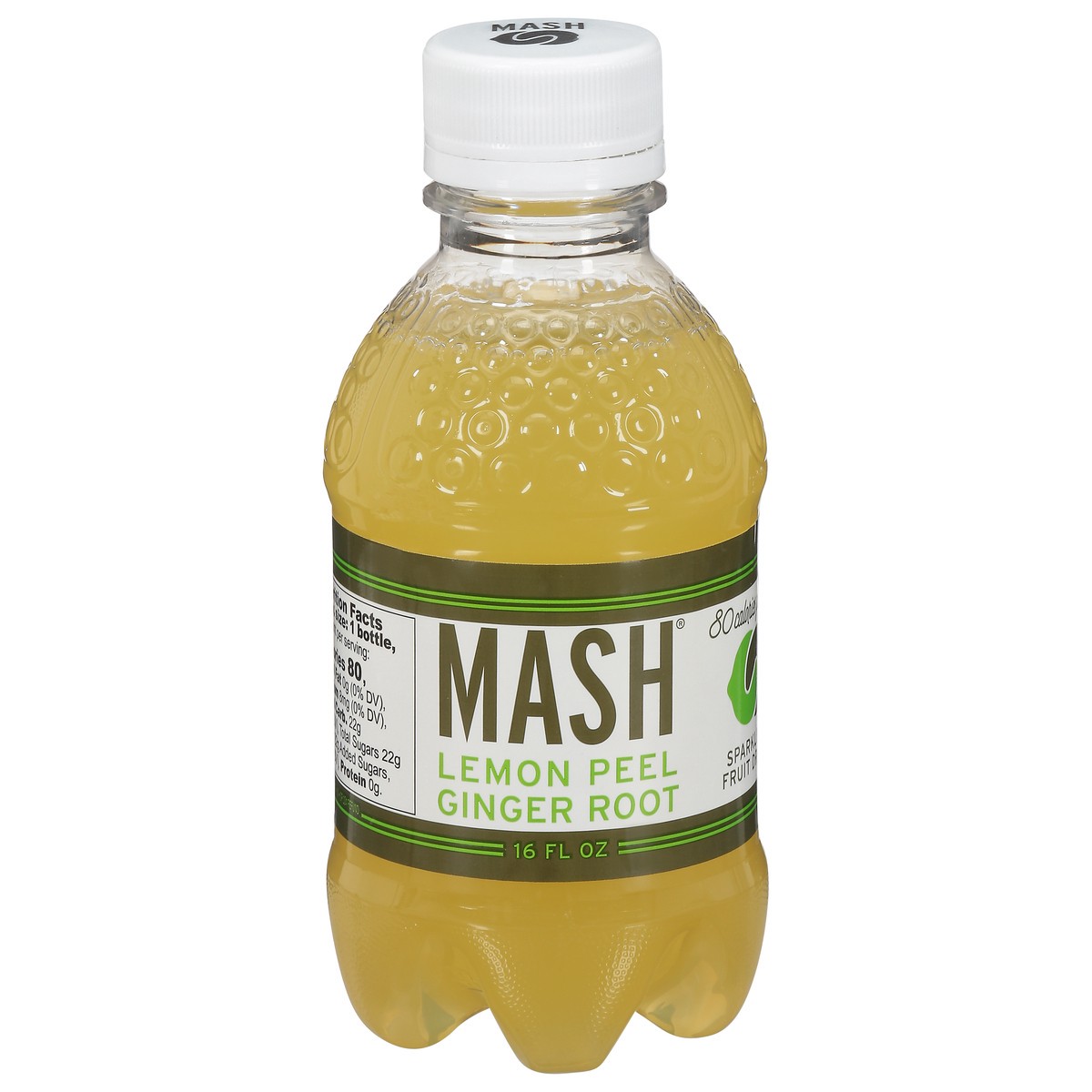 slide 1 of 4, MASH Lemon Peel Ginger Root Sparkling Fruit Drink 16 fl oz, 20 fl oz