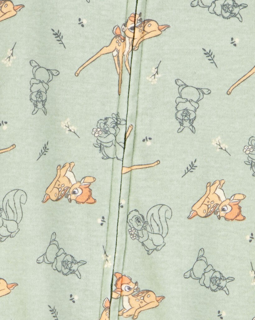 slide 2 of 2, Carter's Baby Deer Print Cotton Blend 1-Piece Pajamas Green 12M, 1 ct