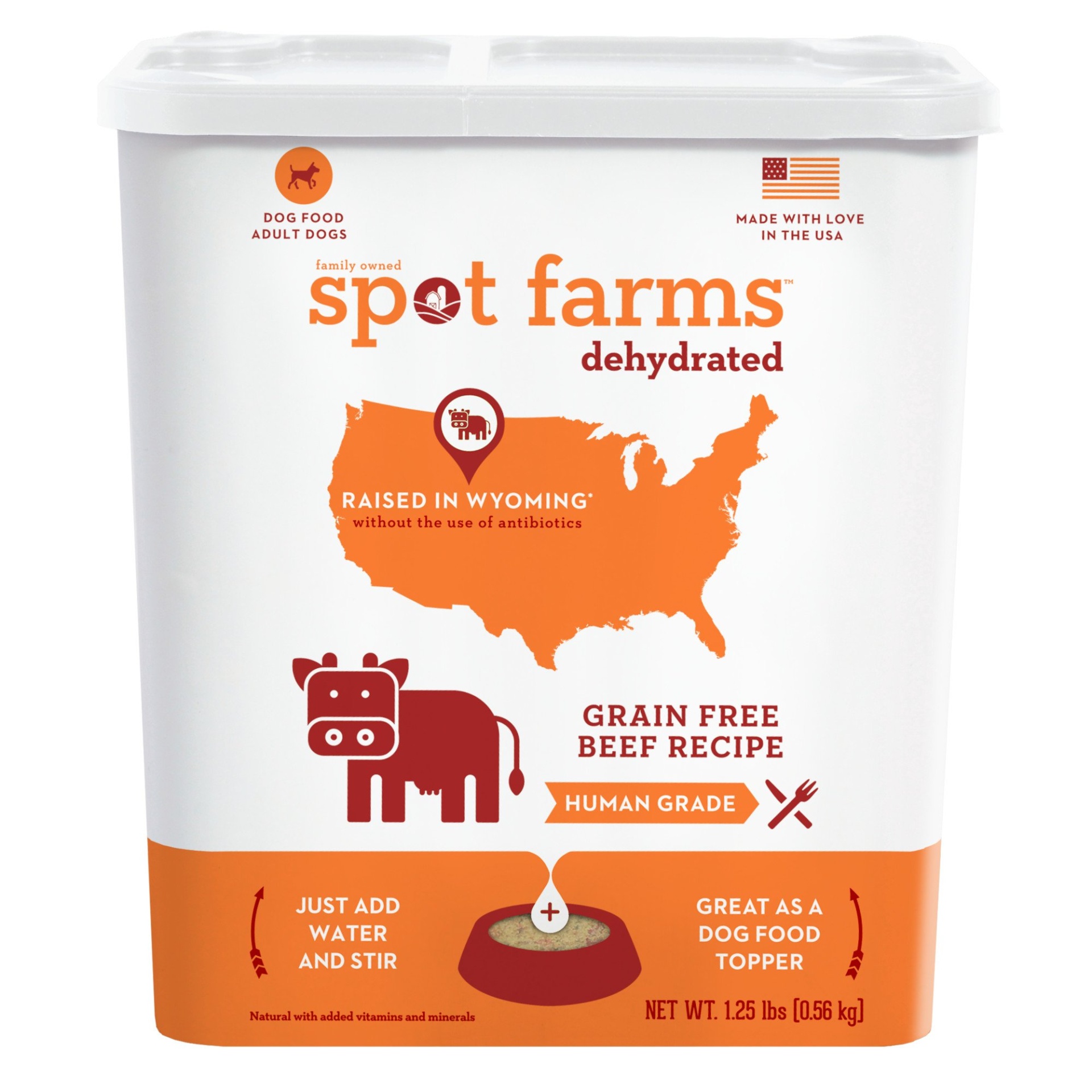 slide 1 of 1, Spot Farms Dehydrated Grain Free Beef Dry Dog Food, 1.25 lb