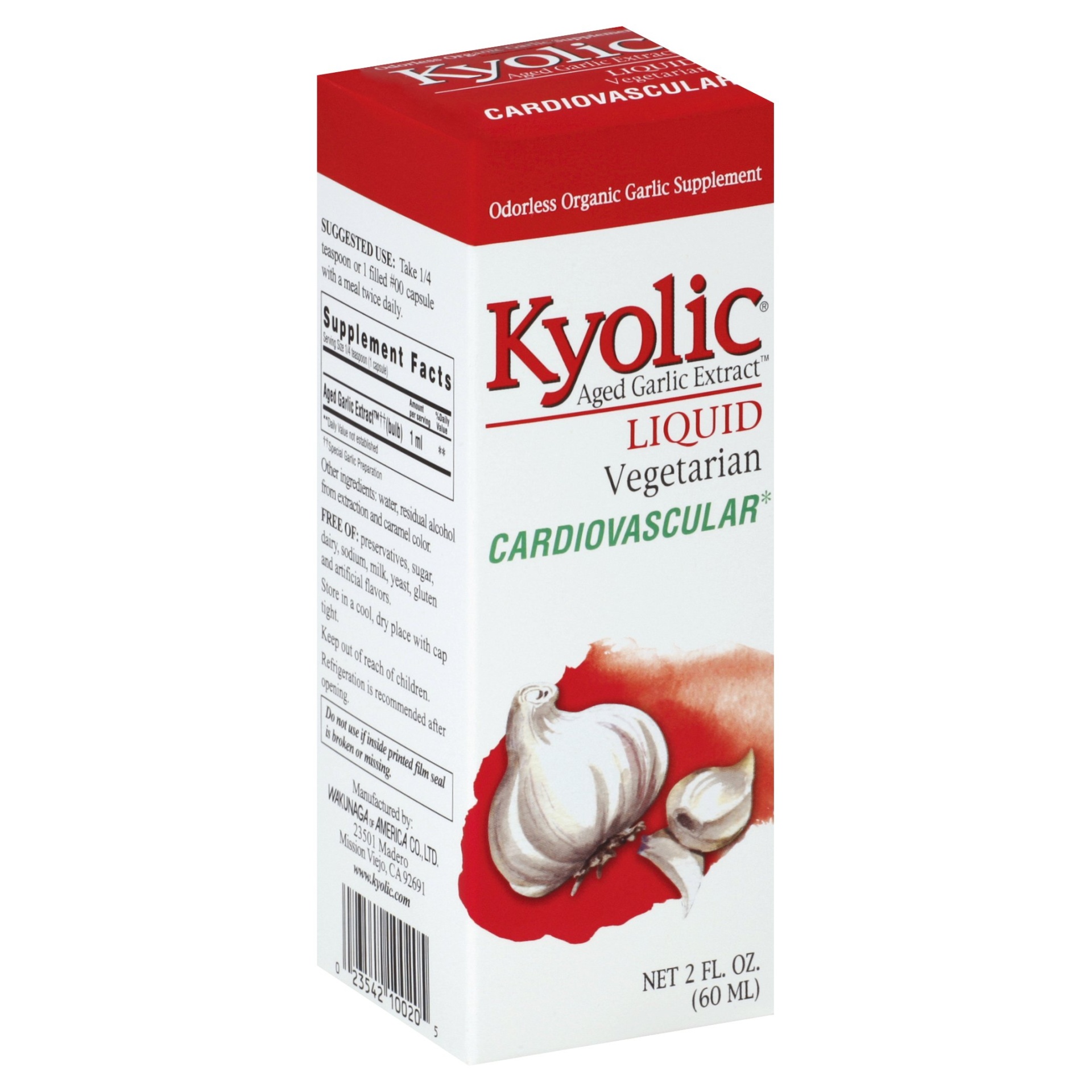 slide 1 of 1, Kyolic Aged Garlic Extract Cardiovascular Health Vegetarian Liquid, 2 oz