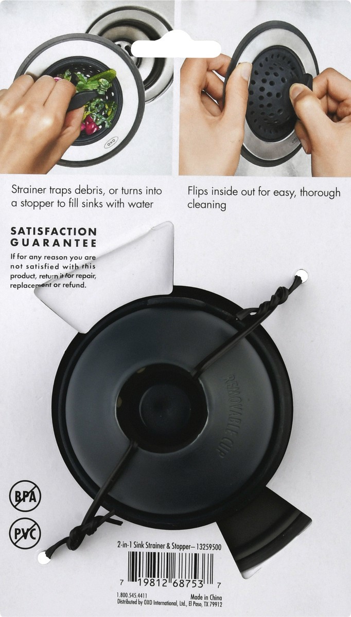 slide 8 of 10, Oxo 2-In-1 Strainer&Stopper, 1 ct