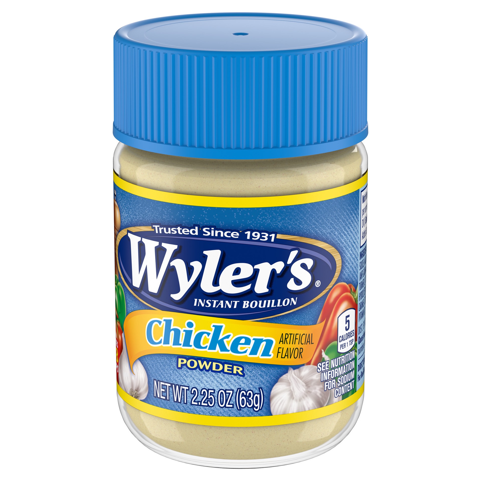 slide 5 of 5, Wyler's Instant Bouillon Chicken Flavored Powder, 2.25 oz Jar, 2.25 oz