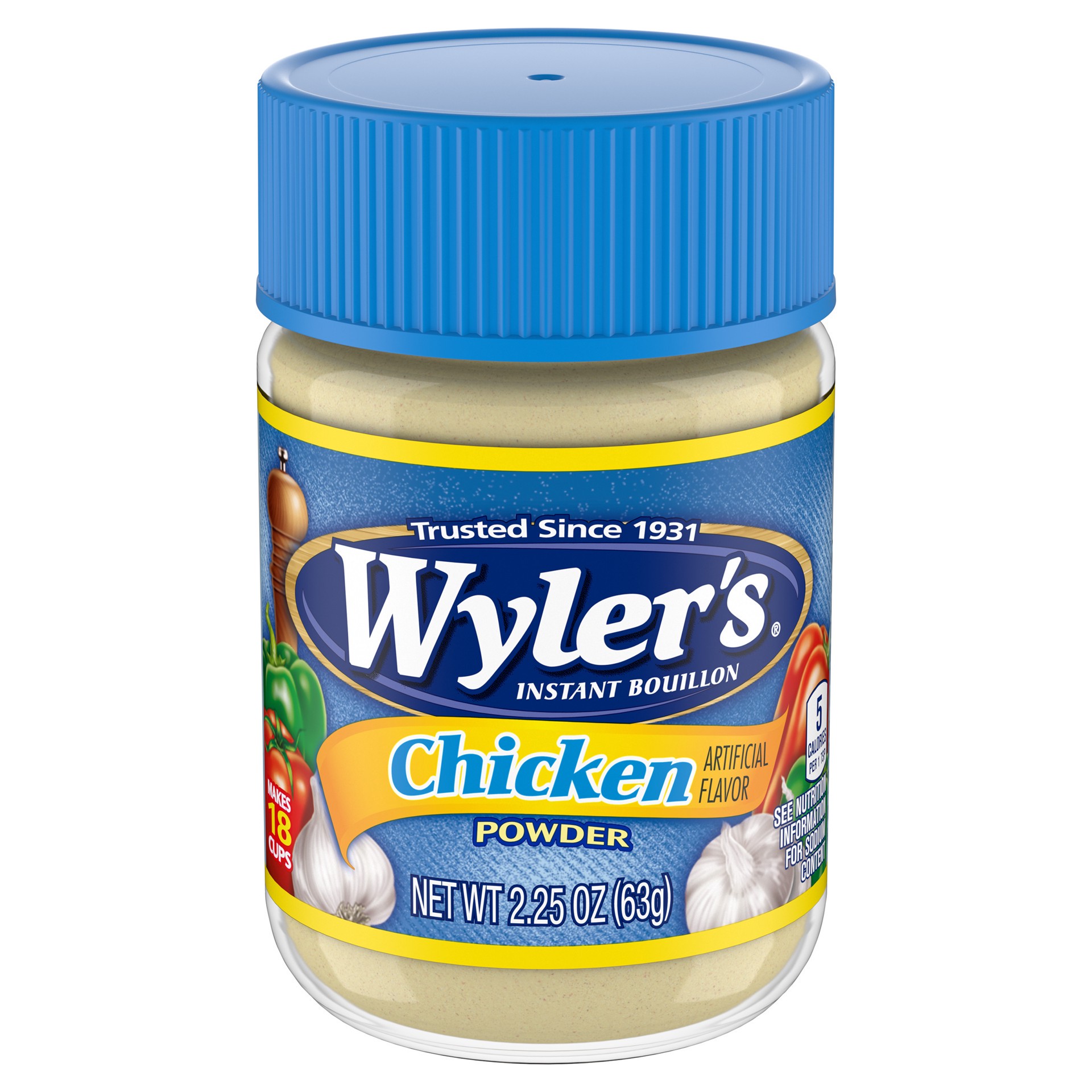 slide 1 of 5, Wyler's Instant Bouillon Chicken Flavored Powder, 2.25 oz Jar, 2.25 oz