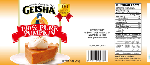 slide 1 of 1, Geisha 100% Pure Pumpkin, 15 oz