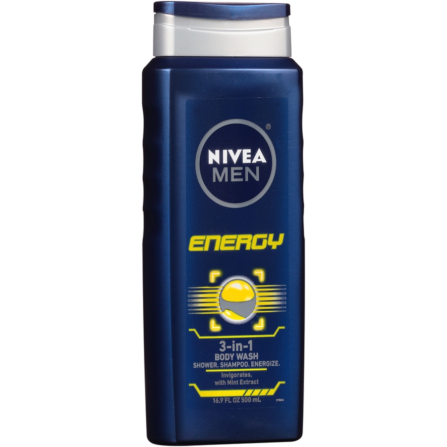 slide 3 of 7, Nivea Men 3-in-1 Body Wash Energy, 16.9 fl oz