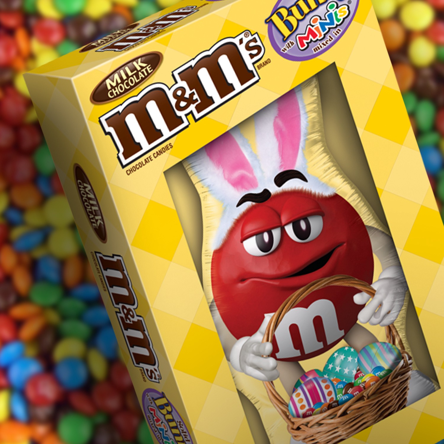 slide 3 of 3, M&M's Easter Milk Chocolate MINIS Size Candy Solid Easter Bunny 5-Ounce Bar, 5 oz