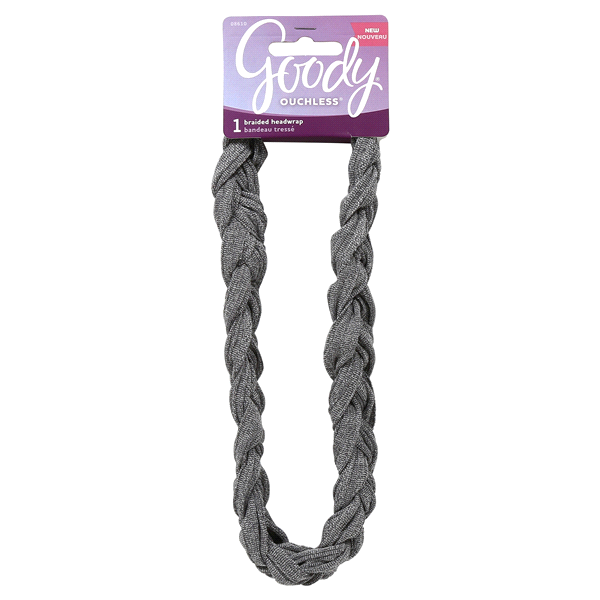 slide 1 of 1, Goody Ouchless Headwrap Braided Knot Grey, 1 ct