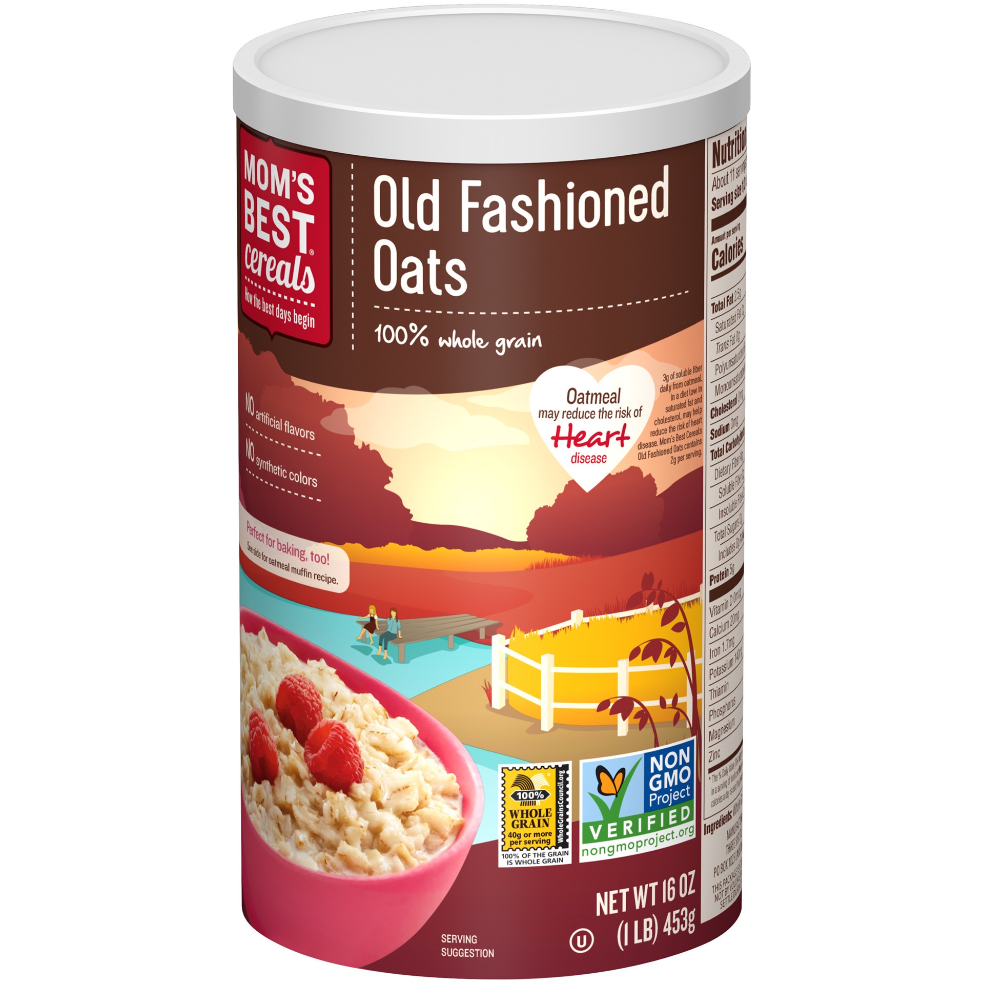 slide 5 of 5, MOM's Best Cereals Mom's Best Old Fashioned Oats, 16 OZ Canister, 16 oz