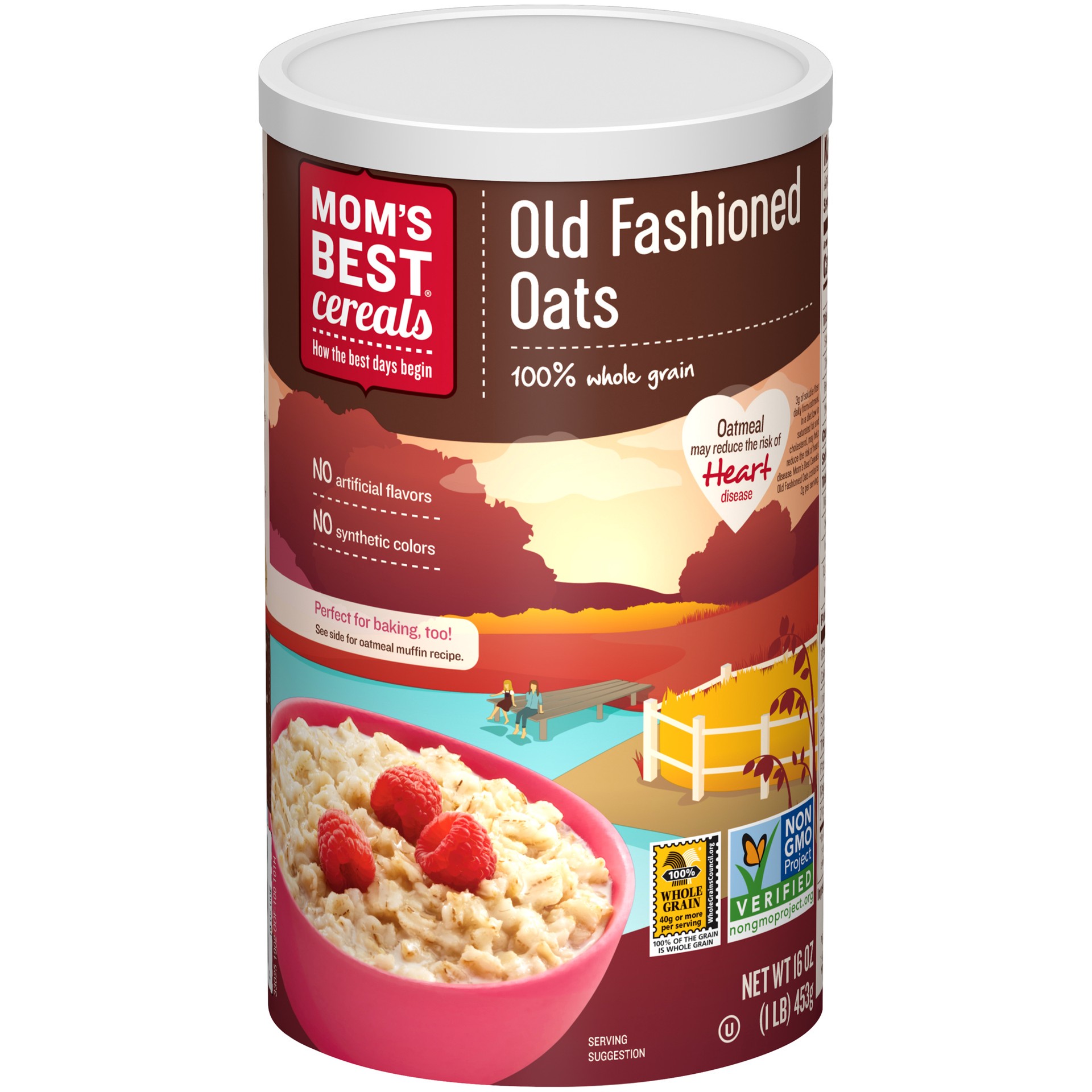 slide 4 of 5, MOM's Best Cereals Mom's Best Old Fashioned Oats, 16 OZ Canister, 16 oz