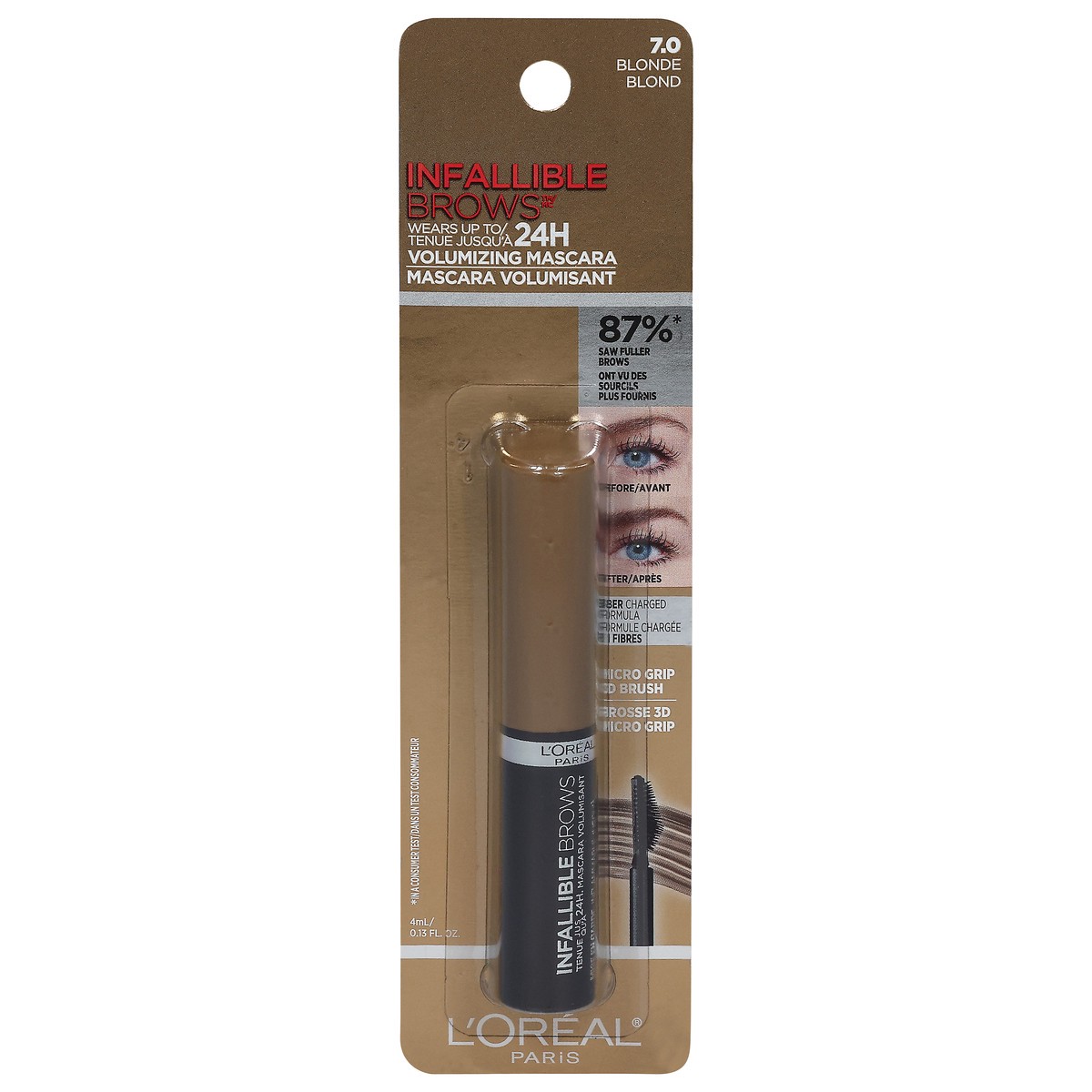 slide 1 of 11, L'Oréal 7.0 Blonde Infallible 24H Volumizing Mascara 0.13 fl oz, 0.13 fl oz