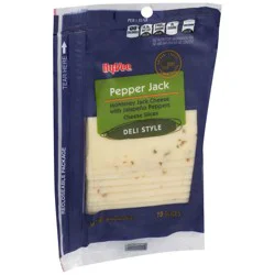 Hy-vee Pepper Jack Monterey Jack Deli Style Cheese Slices With Jalapeno Peppers