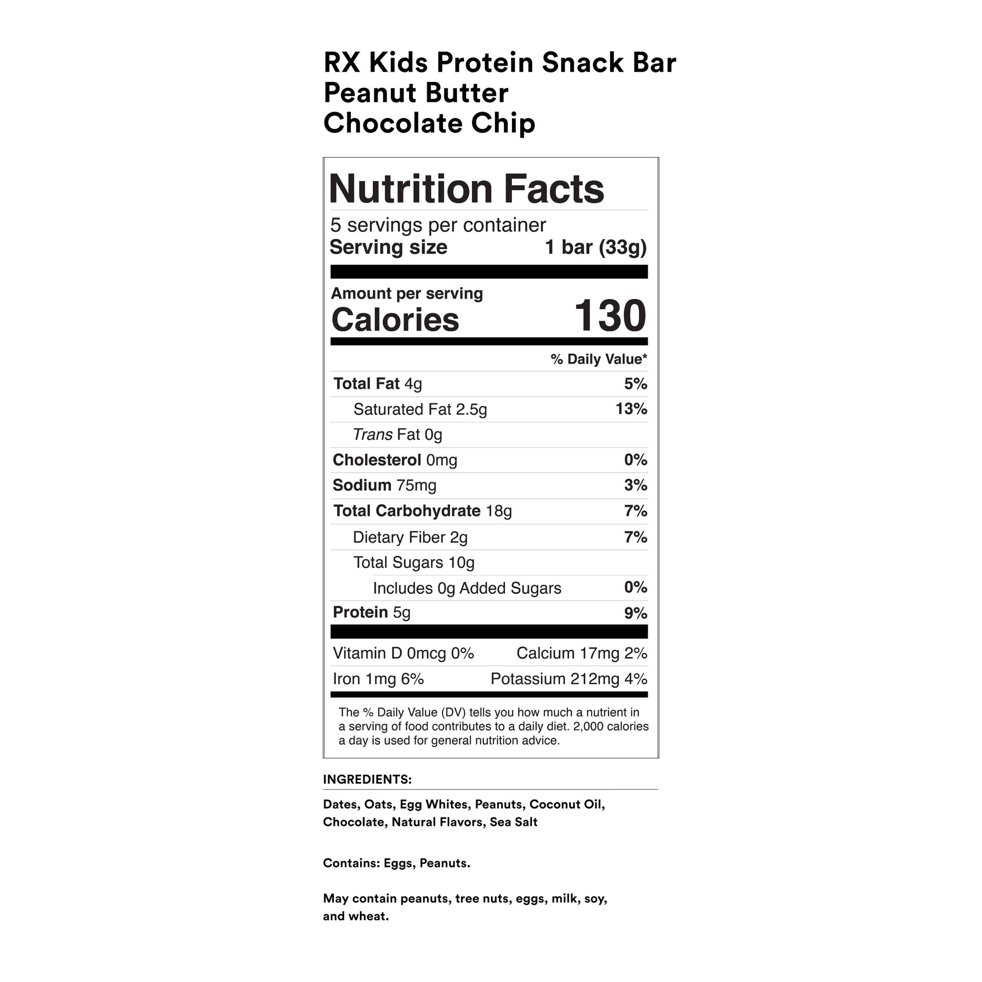 slide 2 of 5, RXBAR RX Kids Protein Snack Bar, Delicious Flavor, Peanut Butter Chocolate Chip, 5.8 oz