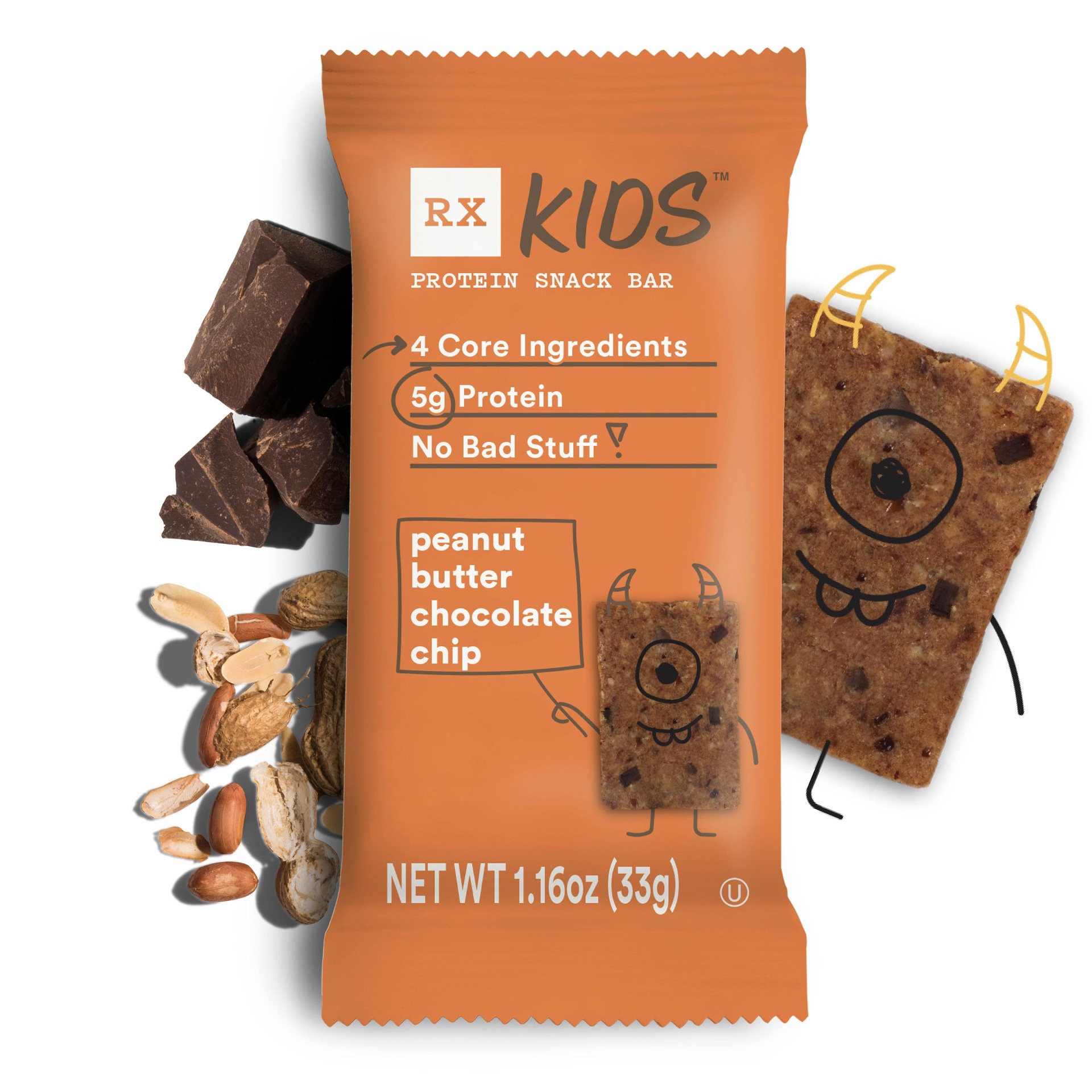 slide 3 of 5, RXBAR RX Kids Protein Snack Bar, Delicious Flavor, Peanut Butter Chocolate Chip, 5.8 oz