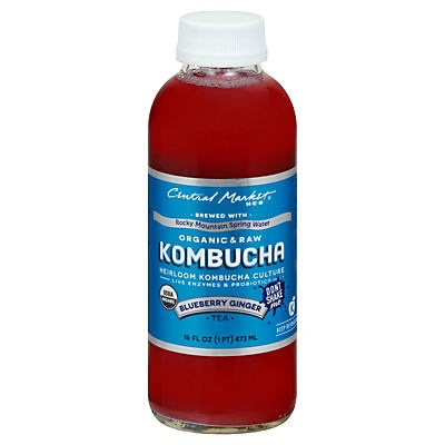 slide 1 of 1, Central Market Kombucha Blueberry Ginger - 16 oz, 16 oz