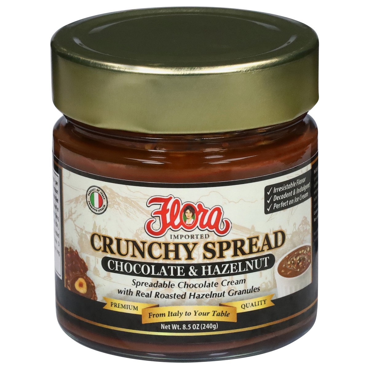 slide 4 of 4, Flora Crunchy Spread Chocolate and Hazelnut 7.76 Ounces, 7.76 oz