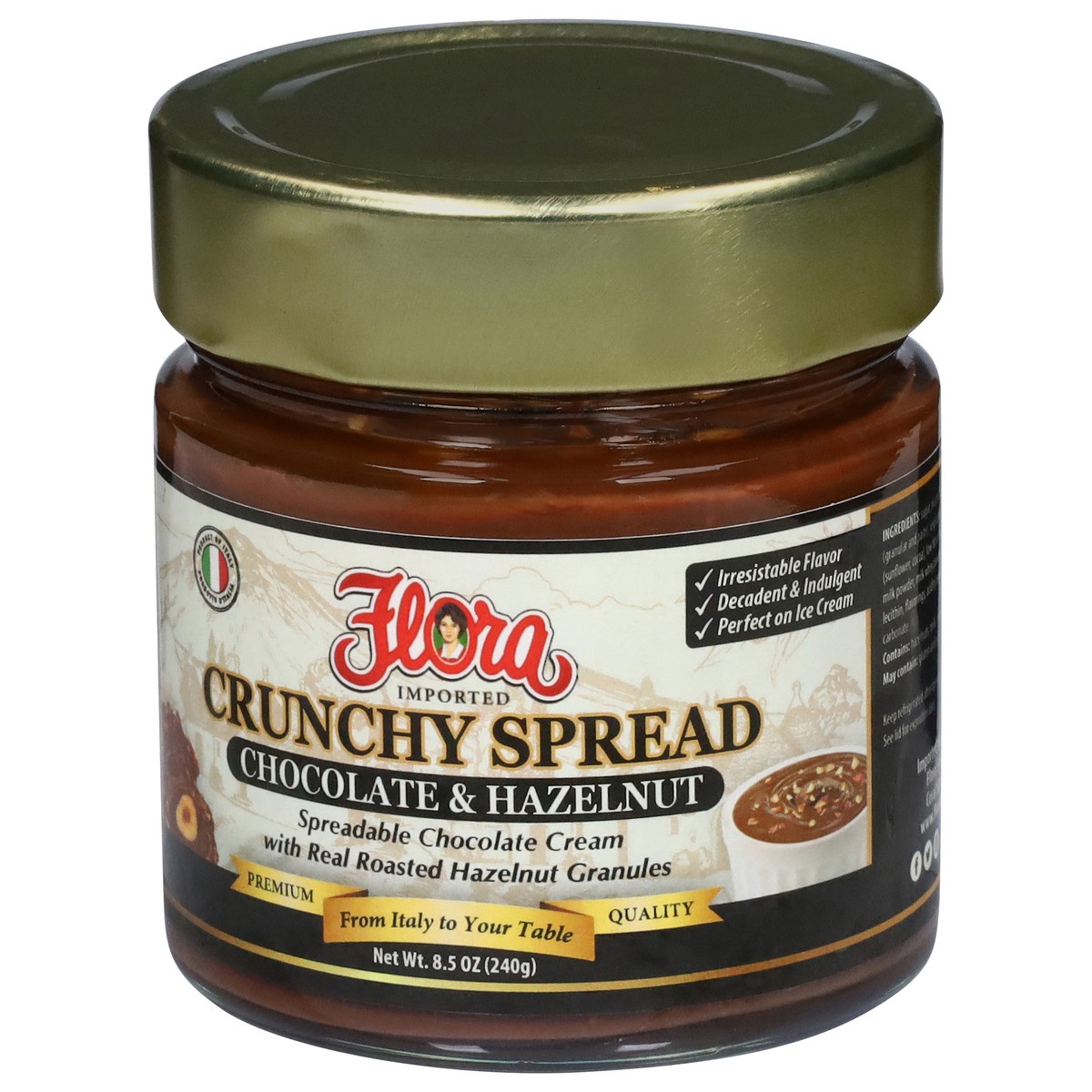 slide 2 of 4, Flora Crunchy Spread Chocolate and Hazelnut 7.76 Ounces, 7.76 oz