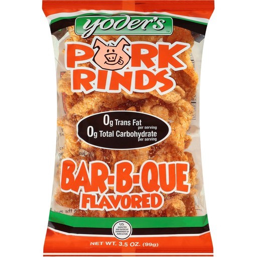 slide 1 of 1, Yoder's BBQ Pork Rinds, 3.5 oz