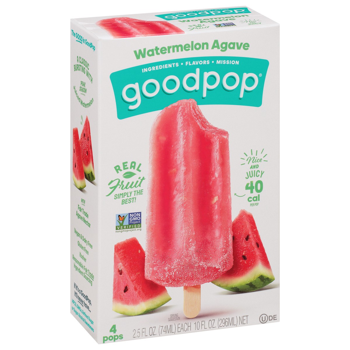 slide 3 of 9, GoodPop Watermelon Agave Frozen Fruit Bars, 4 Ct, 6 ct