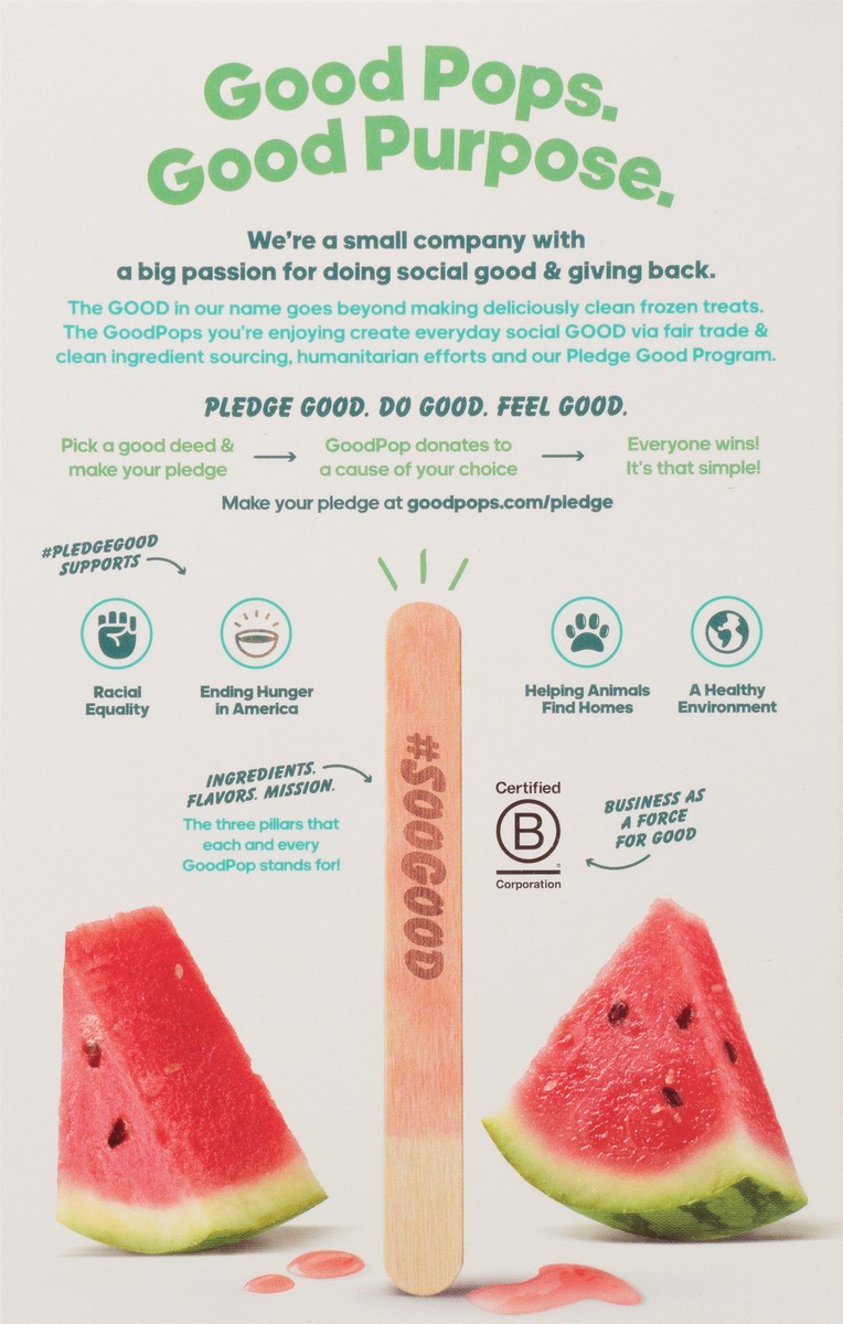 slide 9 of 9, GoodPop Watermelon Agave Frozen Fruit Bars, 4 Ct, 6 ct