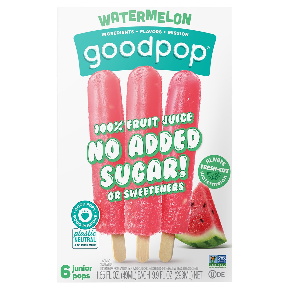 slide 1 of 9, GoodPop Watermelon Agave Frozen Fruit Bars, 4 Ct, 6 ct