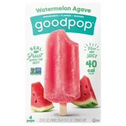 GoodPop Watermelon Agave Frozen Fruit Bars, 4 Ct